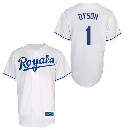 Jarrod Dyson #1 Youth Baseball Jersey-Kansas City Royals Authentic Home White Cool Base MLB Jersey